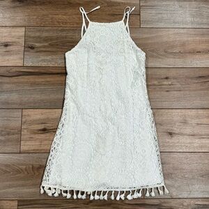 SPEECHLESS Beachy Lined White Short Summer Dress | Size Small